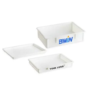 Boîtes de rangement modernes empilables blanches de qualité alimentaire pour boulangerie avec couvercle Boîte rectangulaire en plastique pour la fermentation de la pâte à pizza