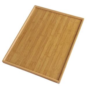 Plateau de service en bambou 22x13cm 29x18cm 33x22cm 37x26cm 41x29cm 44x32cm Bois massif pour hôtel, service de thé et de repas - Product Image 1