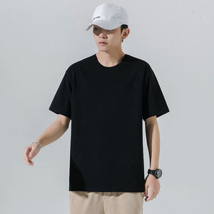 เสื้อยืดคุณภาพสูงขายส่ง 100% ผ้าฝ้าย สำหรับผู้ชาย เสื้อยืดเรียบๆ สั่งพิมพ์ลาย DTG ได้ เสื้อยืดโอเวอร์ไซส์สีขาวล้วน - Product Image 1