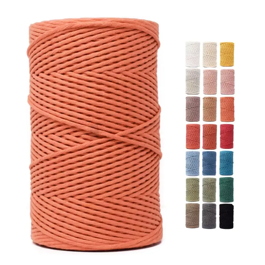 Hot Sale 4mm Single Strand Cotton Macrame 100% Cotton Hand-woven Cotton Rope Yarn