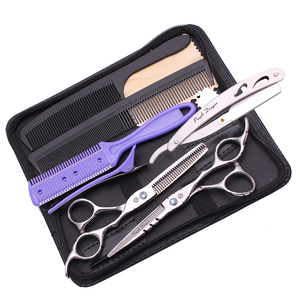 Kit de Salon Professionnel : Ciseaux de Barbier en Acier Japonais, Ciseaux Droits et Effileurs, Peigne pour Salons et Barbiers, Affûtage de Précision 1010 - Product Image 1