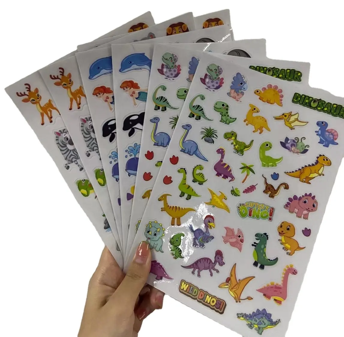 Phim hoạt hình động vật Sticker trẻ em Đồ chơi graffiti mát Tự làm Tường cốc nước Sticker PVC sáng tạo Sticker