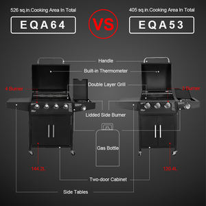 Barbacoa independiente Parrilla de gas propano líquido con quemador lateral para acampar Patio de cocina al aire libre - Product Image 4