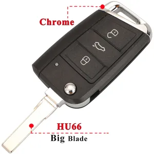 Carcasa de Llave Plegable para Auto, Compatible con VW Golf 7/Sportsvan GTI MK7/Passat B8/Jetta/Touran/Skoda Octavia A7/Seat Leon/<span class=keywords><strong>Ibiza</strong></span> - Product Image 2