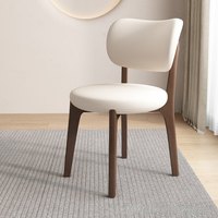 Chaise de salle à manger sans accoudoirs en bois massif nordique, rembourrée en cuir, mobilier de maison, design moderne et simple, pour restaurant et hôtel, directement de l'usine.