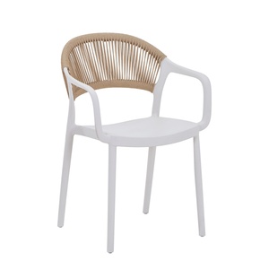 Sedia <span class=keywords><strong>da</strong></span> <span class=keywords><strong>Giardino</strong></span> in Plastica con Braccioli, <span class=keywords><strong>Design</strong></span> Semplice e Casual per Cortile, Balcone, Caffetteria, Esterni e Tempo Libero - Product Image 4