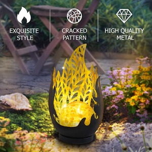 <span class=keywords><strong>Solar</strong></span> Flame Light <span class=keywords><strong>Solar</strong></span> betriebene Laterne Automatischer Sensor Garten Statue Licht 600mAh Batterie Metall Flammen lampe für Garten im Freien - Product Image 2
