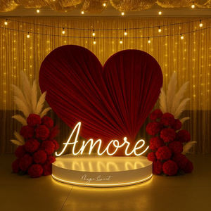 Support de toile de fond pour scène de mariage avec draperies en forme de cœur et housse en tissu tendu pour arche de mariage en forme de cœur - Product Image 4