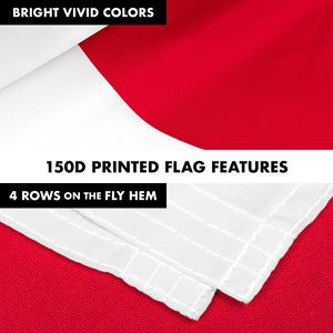 Bandera de Japón Blanca de 3x5 Pies, Impresa, con Asta de Aluminio Giratoria de 6 Pies Anti-Enredos, Impresión Digital en Poliéster, Estilo Volador - Product Image 6