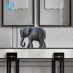 Escultura de Elefante de Bronce, Figura Realista, Decoración Artística para Oficina, Regalo de Inauguración de Casa - Product Image 1