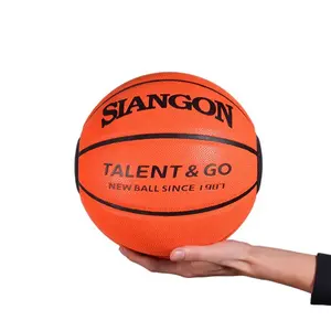 Ballon de basket-ball original en cuir composite à impression extérieure pour entraînement de jeu avec logo personnalisé