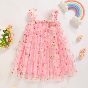 Vestito Tutu per Bambina Senza Maniche con Stampa Floreale Abito in Tulle da Principessa per Bambine con Fascia per Capelli 95% Cotone 5% - Product Image 4