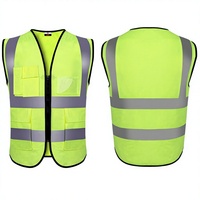 Jaket Kerja Konstruksi Pria Keamanan Reflektif Lalu Lintas Bahan Rajut Poliester 100% Kelas 2 ANSI Hi Vis Bernapas