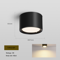 Plafonnier LED cylindrique encastré 3W 7W 12W 18W, spot de plafond moderne minimaliste pour intérieur, maison, hôtel, éclairage commercial