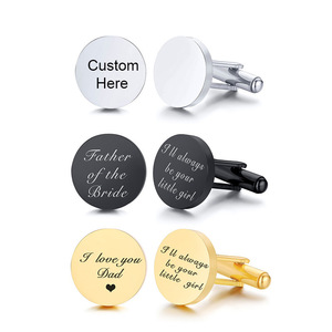 20mm 16mm prix de gros en acier inoxydable ensemble de pinces à <span class=keywords><strong>cravate</strong></span> gravées cadeaux de mariage invités boutons de manchette pour hommes - Product Image 2