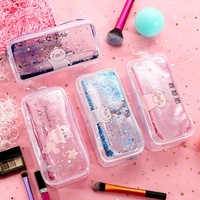 Trousse à crayons transparente en PVC, étui d'école écologique à fermeture éclair pour papeterie, vente en gros, pièces