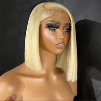 Pelucas de cabello humano rizado y ondulado estilo Pixie Birmano sin procesar con encaje frontal, pelucas cortas tipo Bob con ondas profundas HD para mujer