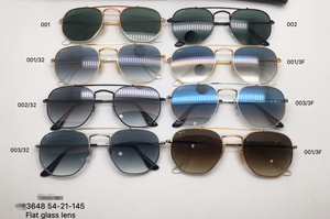 Thời trang nam UV bảo vệ kính mặt trời chất lượng cao lục giác Kính mát với 3648 54 mét ống kính thủy tinh kim loại khung - Product Image 6