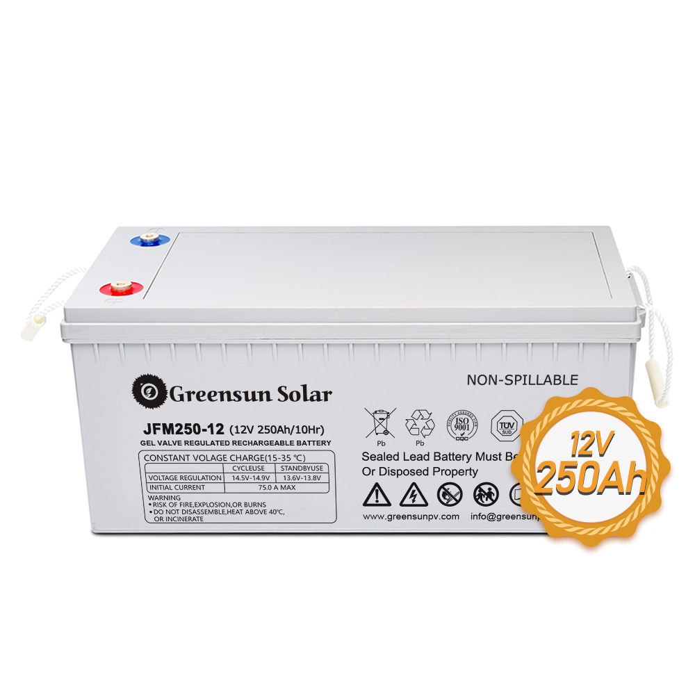 Greensun 12 вольт 250 Ач домашняя аккумуляторная батарея 12 в 100 Ач 250 Ач 300 Ач гелевая свинцово-кислотная батарея Agm