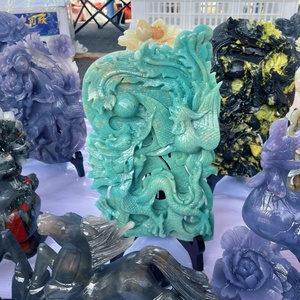 Wholesale Natural Mixed Crystal Carving Phoenix <strong>Grape</strong> Horse Flower Healing Crystal Quartz Animal Craft for Decoration - Product Image 2