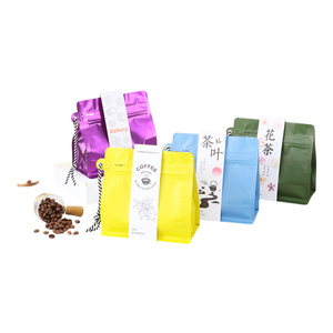 Diskon besar tas kemasan kopi dan teh bawahan datar dengan pegangan katup Degassing satu arah dan pengunci - Product Image 5