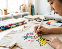 Ensemble de marqueurs pour tissus créatifs à faire soi-même |   Stylos textiles permanents pour la peinture sur t-shirts, la personnalisation de chaussures et les travaux sur toile