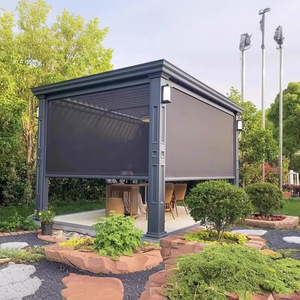 Pérgola y Gazebo de Aluminio con Luces LED, Impermeable, Bioclimática, con Cortina - Product Image 5