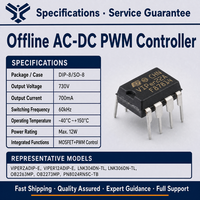VIPer22A VIPER22ADIP-E IC Catu Daya Switching AC-DC PWM Offline 730V MOSFET 60kHz 12W DIP-8 Flyback SMPS Sesuai RoHS