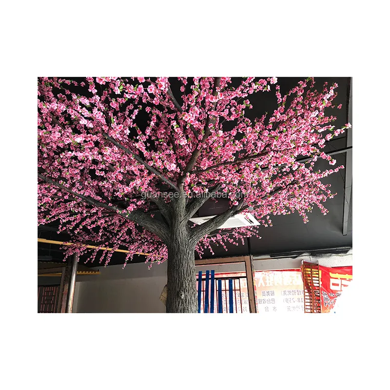 会議ホールの装飾のためのモダンなスタイルの人工木の花植物グラスファイバー大きな人工桃の木