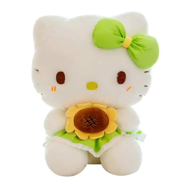 New Valentines Day Gift Sunflower Hello Cat Stuffed Animal KT Plush Doll Kawaii Cartoon Full Of Sunshine Cat Toys