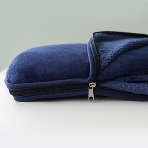 Ricamo stampa logo personalizzato formato colore morbido flanella da viaggio coperta da viaggio 2 in 1 Set cuscino aereo - Product Image 5