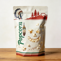Sachet Doypack Personnalisable, Réutilisable et Recyclable en Feuille d'Aluminium avec languette de déchirement et bords thermoscellables pour emballage plastique de pop-corn