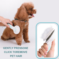 Pro de toilettage pour animaux de compagnie 2 en 1 : Brosse à poils + Coupe-ongles en un clic (auto-nettoyant et rechargeable par USB)