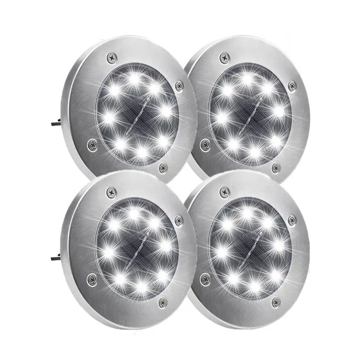 4 Bộ 8 Đèn LED 16 Đèn Năng Lượng Mặt Trời Đèn Mặt Đất Đèn Ngoài Trời Đèn LED Năng Lượng Mặt Trời Đèn Chiếu Sáng Sân Vườn Cho Lối Đi Sân Vườn