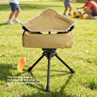 Tabouret triangulaire portable, compact et rotatif, petite chaise pliante pour la pêche et le camping