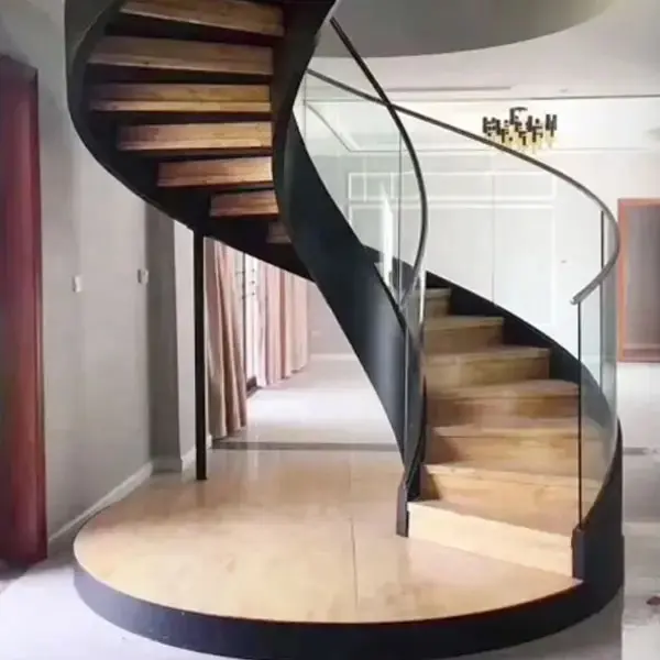 CBMmart desain tangga dalam ruangan batu marmer, busur Spiral bulat tangga dalam ruangan