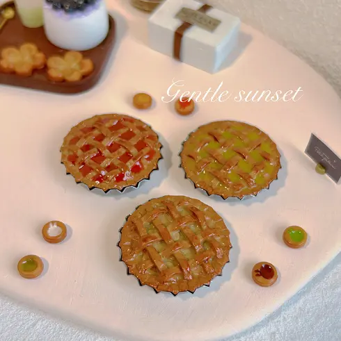 1/6 1/12 Maison de Poupée Simulation Miniature Délicieux Dessert Mini Tarte Aux Pommes Modèle Décor