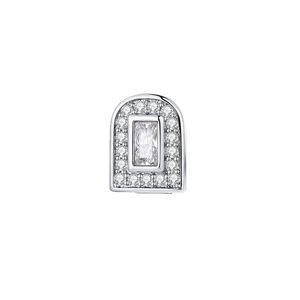 Grillz dentaire individuel en argent 925, or et argent, design géométrique, sertissage clos, accessoire dentaire pour homme, usage quotidien - Product Image 5