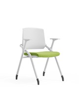 Chaise de bureau ergonomique moderne pliable et empilable en maille avec cadre en fer, assise en mousse moulée, dossier solide, pour usage commercial et domestique