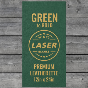 Láminas de Cuero Sintético PU al por Mayor, Color Verde a Dorado, para Grabado Láser, con Reverso de Tela Gruesa, en Rollos - Product Image 1