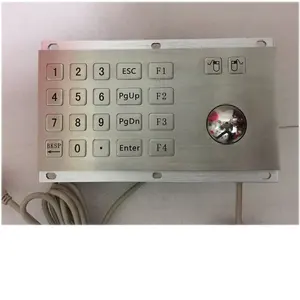 IP65 Waterproof 22 keys Mounted Small Metal Kiosk Keypad With trackball or touchpad
