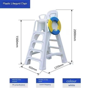 Chaise de surveillance en polyéthylène pour sauveteurs dans les piscines, résistante à la corrosion, aux UV et facile à démonter - Product Image 2