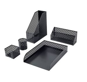 5 Piece Cute Office Desk Organizer Set Desktop Accessories - Stackable Desk <b>Tray</b> Letter Sorter Pencil Holder <b>File</b> Holder - Product Image 2