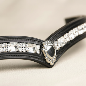 Browbands de cristal de cuero en forma de V de alta calidad - Product Image 1