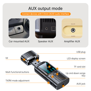 <span class=keywords><strong>Émetteur</strong></span>-<span class=keywords><strong>récepteur</strong></span> audio BT5.4 USB vers AUX 3,5 mm, adaptateur musical sans fil <span class=keywords><strong>pour</strong></span> voiture avec microphone et écran LED <span class=keywords><strong>pour</strong></span> kit voiture, haut-parleur, TV, ordinateur - Product Image 3