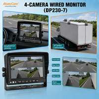 Moniteur de véhicule AlwayCare 7 pouces 4 canaux AHD LCD TFT à écran partagé quadruple avec prise en charge USB, large plage de tension CC 12-36V pour camion et bus