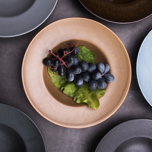 Bols en grès de 9 pouces de haute qualité assiette à soupe en céramique écologique assiette à pâtes émaillée colorée pour salle à manger occidentale - Product Image 2