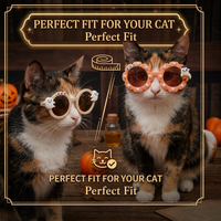 Lunettes de soleil pour chien pour fête d'Halloween, faites à la main, en plastique écologique, avec montures rondes, accessoires photo tendance