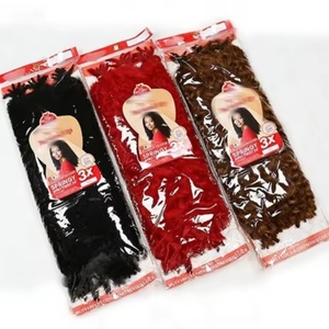 Precio de fábrica, bajo MOQ, venta al <span class=keywords><strong>por</strong></span> mayor, extensiones de cabello sintético 3X hechas a mano, estilo afro kinky Marley Twist, trama única, tipo Yaki, afro kinky - Product Image 1