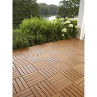 Dalles de terrasse composites WPC co-extrudées modernes 30x30cm (11,8''x11,8'') – Lot de 11 pièces – Revêtement de sol extérieur en bois-plastique brossé PVC